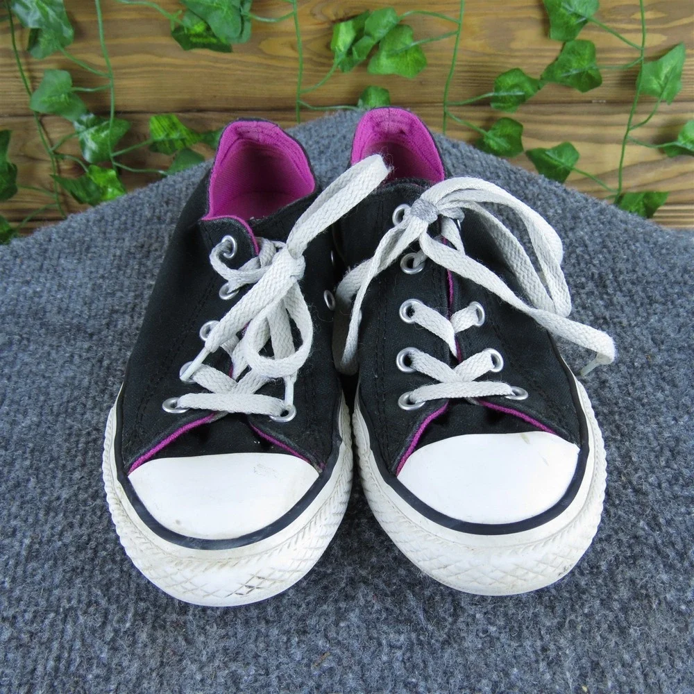 Converse Sneaker Low Top Dual Girl Y 1 Medium Athletic‎ Black Fabric Lace Up